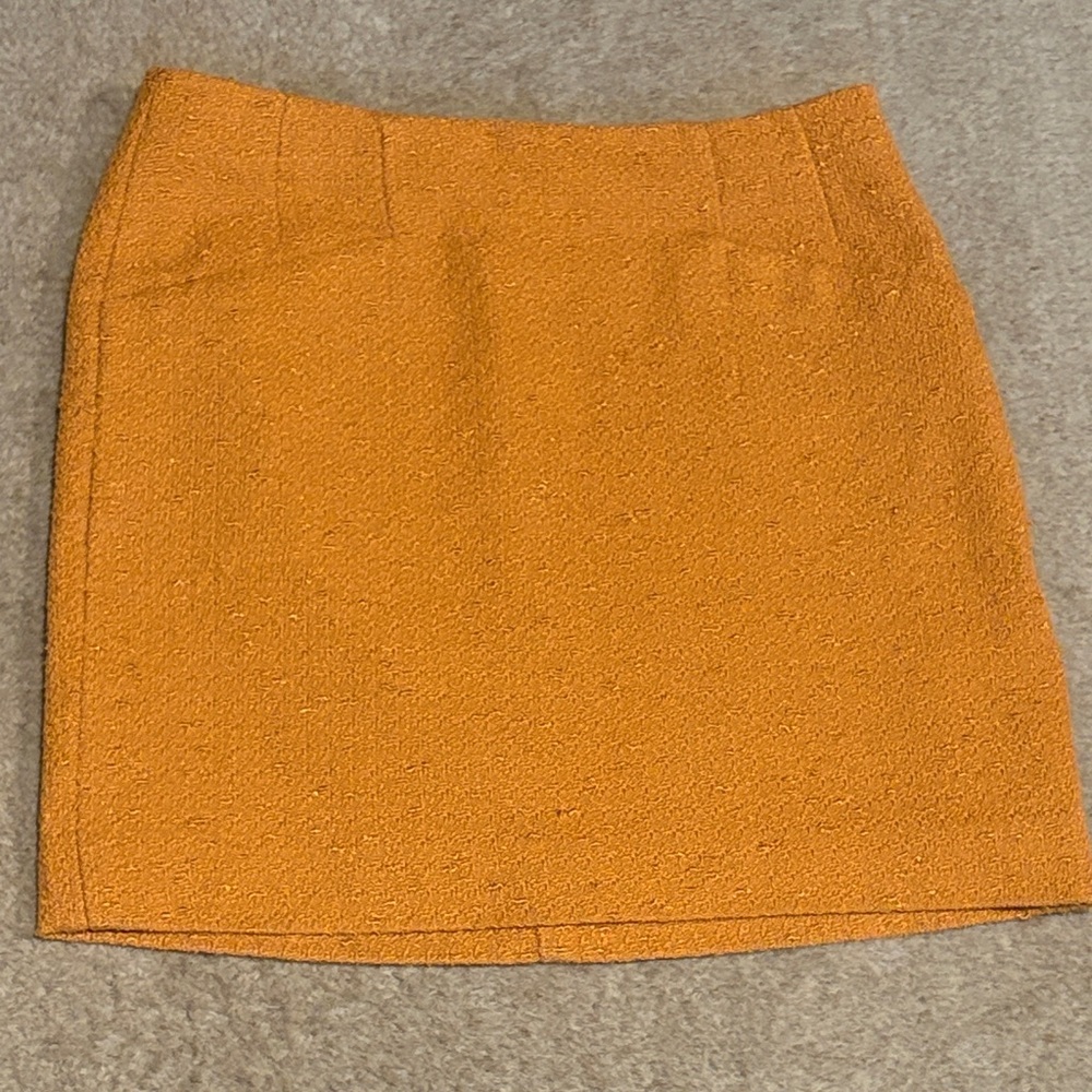 Outback Red Vintage Mustard Yellow Boucle Textured Mini Skirt Size 0